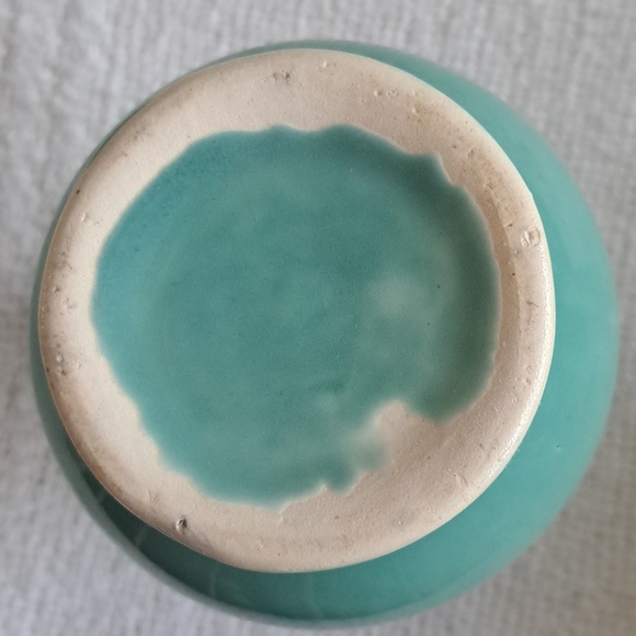 Aqua Blue CERAMIC Vase 6" - Picture 7 of 7